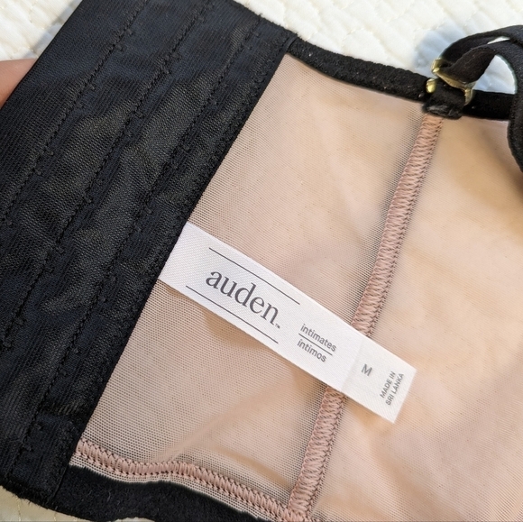 Auden Long line Bra Bustier Sheer Pink Mesh with Floral Lace M coquette - Picture 4 of 7